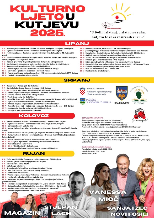 Kulturno ljeto u Kutjevu 2025