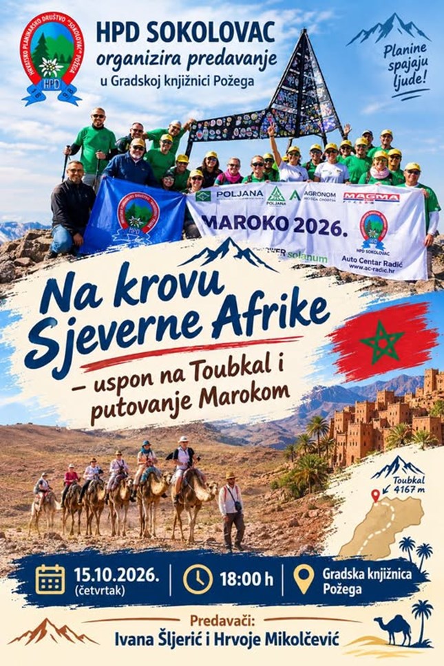 Putopisno predavanje „Na krovu Sjeverne Afrike” u Požegi