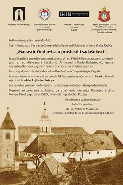 Predstavljanje publikacije Vinka Tadića "Manastir Orahovica u prošlosti i sadašnjosti"