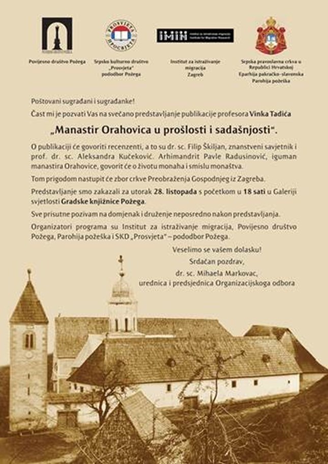 Predstavljanje publikacije Vinka Tadića "Manastir Orahovica u prošlosti i sadašnjosti"